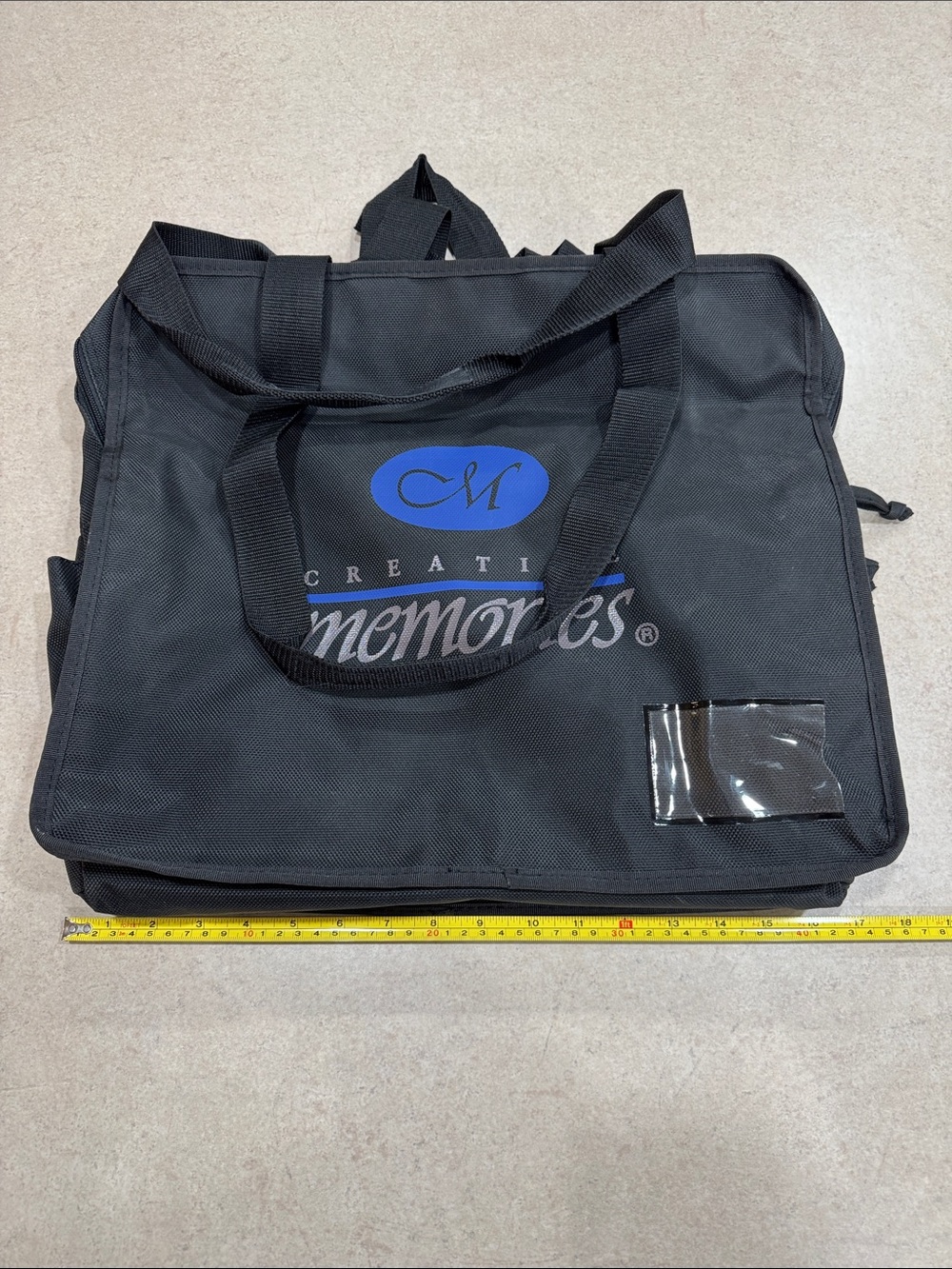 Creative Memories Black Duffel Organizer Bag with Blue Logo